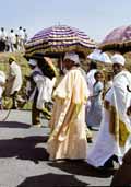 Procesí během Timkatu. Lalibela. Sever,  Etiopie.