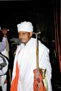 Mnich během Timkatu. Lalibela. Sever,  Etiopie.
