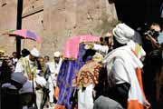 Procesí během Timkatu. Lalibela. Sever,  Etiopie.