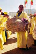 Procesí během Timkatu. Lalibela. Sever,  Etiopie.