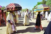 Procesí během Timkatu. Lalibela. Sever,  Etiopie.