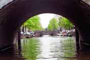 Pohled z vodního kanálu. Amsterdam. Nizozemsko.
