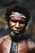 Domorodec z kmene Dani. Papua,  Indonésie.