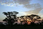 Západ slunce, Murlle. Etiopie.