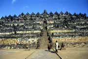 Chrám Borobudur. Jáva,  Indonésie.