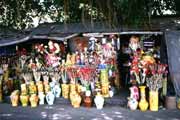 Prodej květin v Yogyakartě. Indonésie.