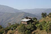 Okolí vesnice Mindat. Provincie Chin. Myanmar (Barma).