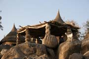 Horská vesnice Djingliya v horách Mandara. Kamerun.