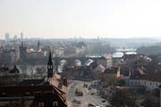 Pohled na Malou Stranu a mosty na Vltavě, Praha. Česká republika.