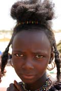 Dívka z kočovného etnika Wodaabé (nazýváni též Bororo) na slavnosti Gerewol. Niger.