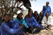 Mu�i z ko�ovn�ho etnika Wodaab� (naz�v�ni t� Bororo) na slavnosti Gerewol. Niger.