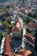 Jedinečný pohled na Prahu z balónu. Česká republika.