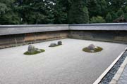 Zn�m� karesansui kamenn� zahrada uvnit� Ryoan-ji chr�mu. Zahrada vznikla v pozdn�m 15. stolet�. Kj�to. Japonsko.