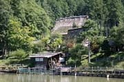 Skanzen Hida Folk Village (Hida no Sato) u města Takayama. Japonsko.