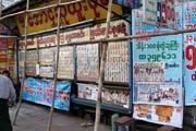 Loterie - prodej losů, Yangon. Myanmar (Barma).