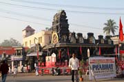 Chrám Pazhavangadi Ganapathy temple, Thiruvananthapuram (Trivandrum). Je to jeden z nejdůležitějších chrámů Lorda Ganeshe v Kerale. Indie.