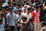 Thaipooya Mahotsavam Festival. Svatý muž v transu. Chrám Sree Maheswara Temple v Koorkancheri ve městě Thrissur, Kerala. Indie.