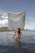 Tradiční loď pirogue, Nosy Be. Madagaskar.
