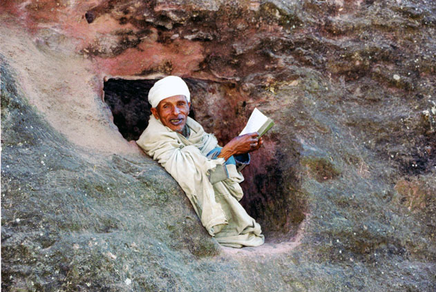 Mnich. Lalibela. Sever,  Etiopie.