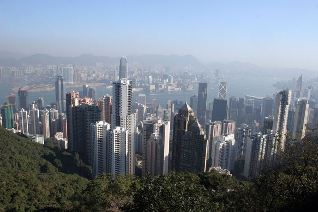 Pohled z Victoria Peak. Hong Kong.