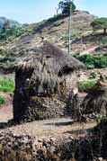 Lokln vesnice Lalibela. Sever,  Etiopie.