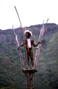 Domorodec z kmene Dani. Papua, Indonésie.