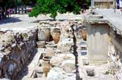 Knossos, Minoanské hlavní město. První palác byl postaven okolo 1900 B.C., Kréta. Řecko.
