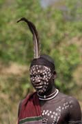 Muž z kmene Mursi. Jih,  Etiopie.
