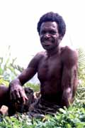 Domorodec z kmene Dani. Papua,  Indonésie.