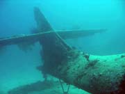 Potápění u ostrova Biak, lokalita Catalina wreck. Papua, Indonésie.
