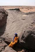 Historick kresby iraf na Sahae v oblasti Dabous. Niger.
