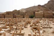 Hřbitov ve městě Tarim. Oblast Wadi Hadramawt. Jemen.
