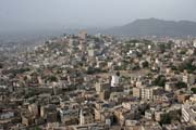 Pohled na střed města Ta'izz. Jemen.