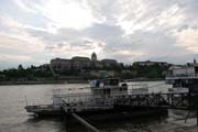 Pohled z nbe od Dunaje, Buda, Budape. Maarsko.