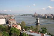 Pohled na Budapešť z Budy. Maďarsko.