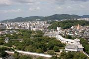 Pohled na msto Himeji. Japonsko.