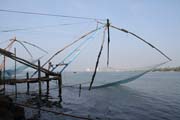 Čínské rybářské sítě, Kochi (Cochin), Kerala. Indie.