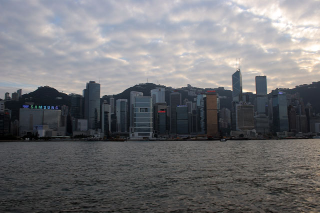 Pohled na downtown. Hong Kong.