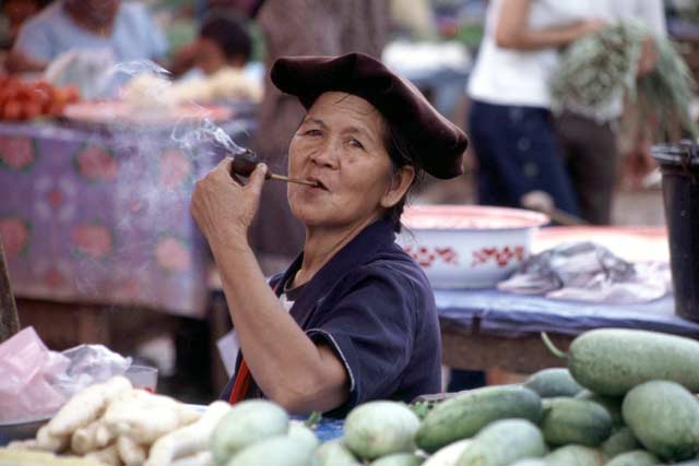 Trh v Udomxai. Laos.